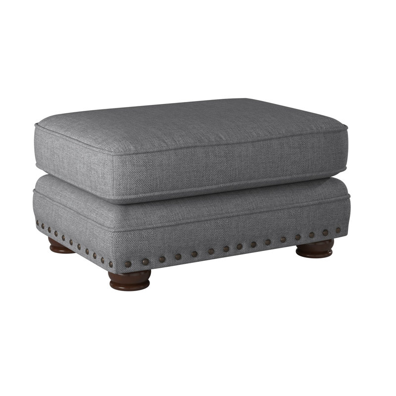 Schantz Upholstered Ottoman, Nickle Polyester