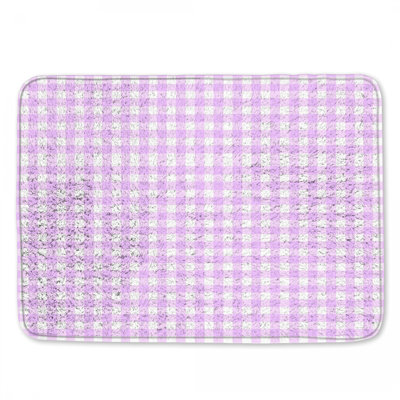 Tapis de bain mauve blanc