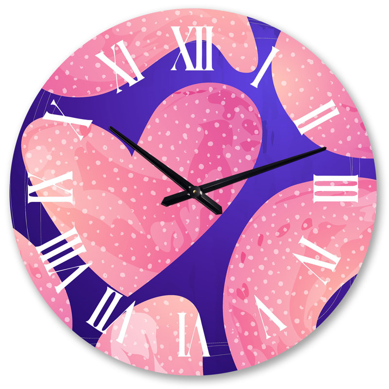 Horloge murale rose à formes fluides minimalistes I, Grand