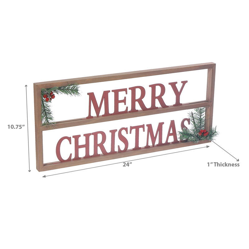 Panneau encadré en bois (Joyeux Noël)