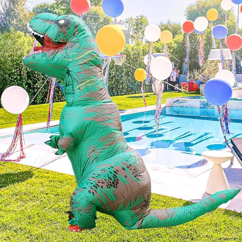 Déguisement de dinosaure gonflable pour enfants, Vert