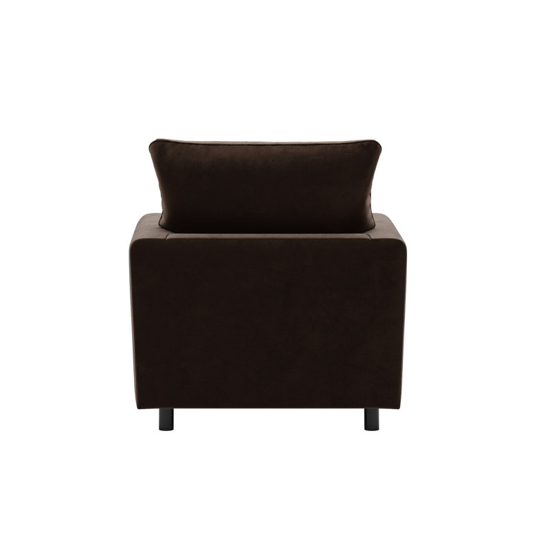 Awn Velvet Armchair, Brown