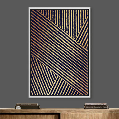 " Black & Gold Intersecting Stripes "