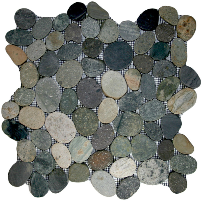 Nile Ocean Natural Stone Mosaic Tile Smooth Pebble Matte Finish Indoor Use Waterproof 1 Sq. Ft