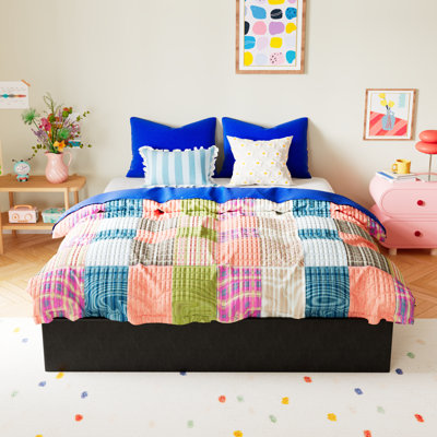 Caelib Faux Leather Upholstered Platform Bed with 3 Large Drawers