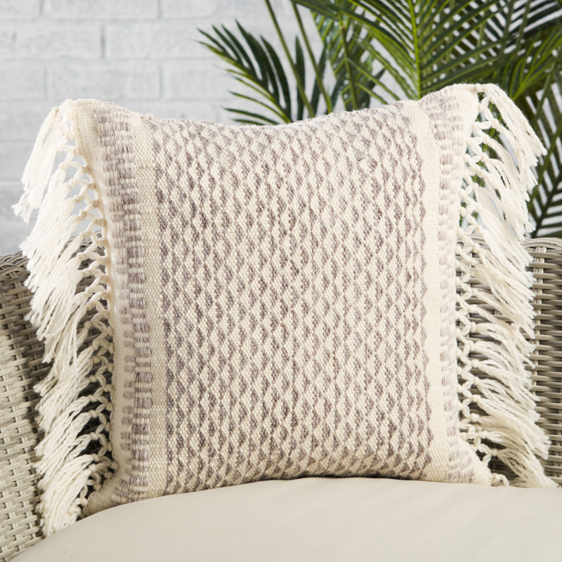 Housse et insert de coussin extérieur d'extérieur, Taupe / ivoire, Polyfill