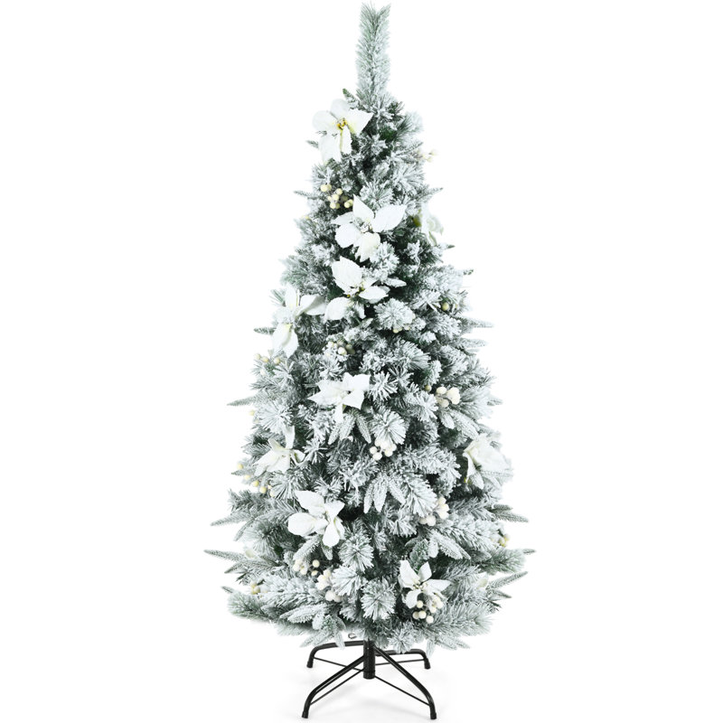 Arbre de Noël blanc effilé, H 5 pi