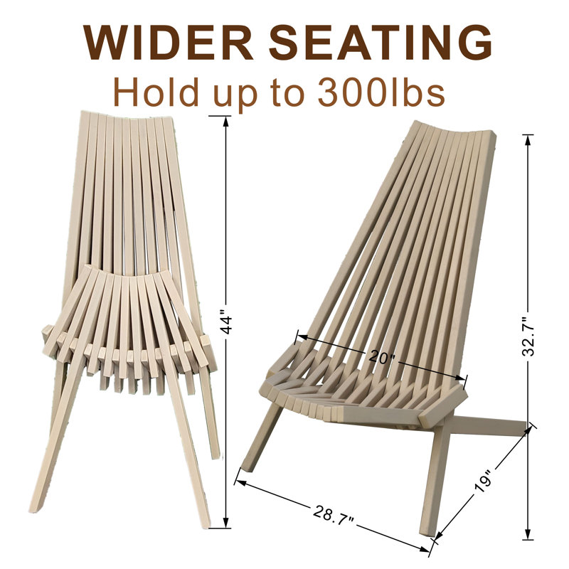 Chaise Adirondack pliante en bois, Beige