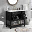 Meuble-lavabo de salle de bain avec lavabo supérieur, armoire de rangement moderne avec 2 portes à fermeture douce et 6 tiroirs