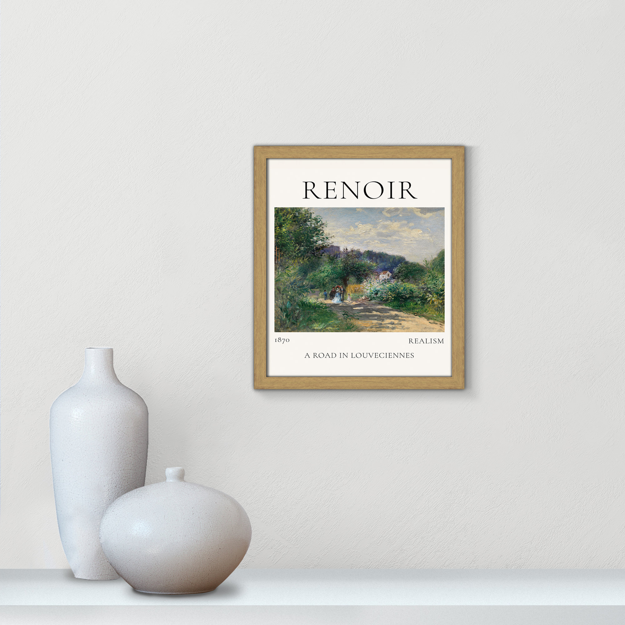 Old Masters Collection " A Road In Louveciennes " by Auguste Renoir, Natural Single Picture Frame, No