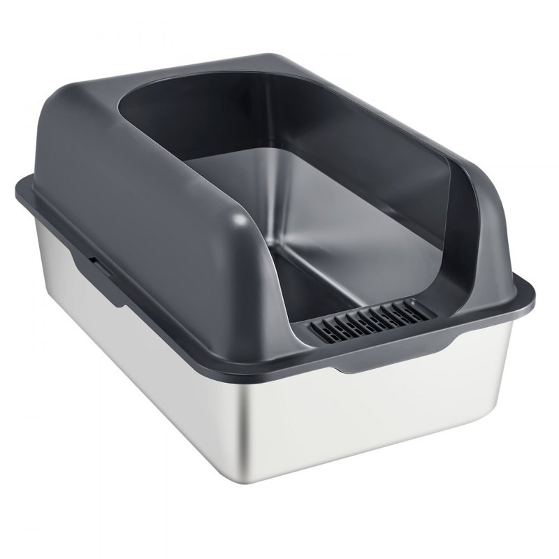 Bac à litière 6 po sans odeur avec pied filtrant, Gris