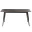 Table de salle à manger rectangulaire moderne en pierre frittée de 61,94 po avec pieds en métal gris foncé, pouvant accueillir 6 à 8 personnes, faible perméabilité à l'eau, table à pieds, conception, base stable, perméabilité-254142004-254141966