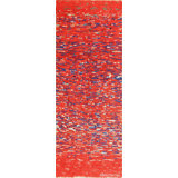 Moroccan One-of-a-Kind 4'7" X 12'6" Runner Wool Area Rug in Red/Blue/White