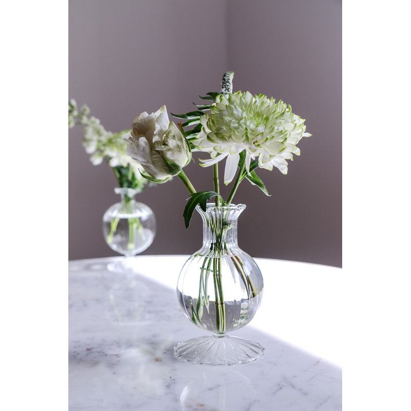 Glass Table Vase, 6" H x 3.5" W x 3.5" D