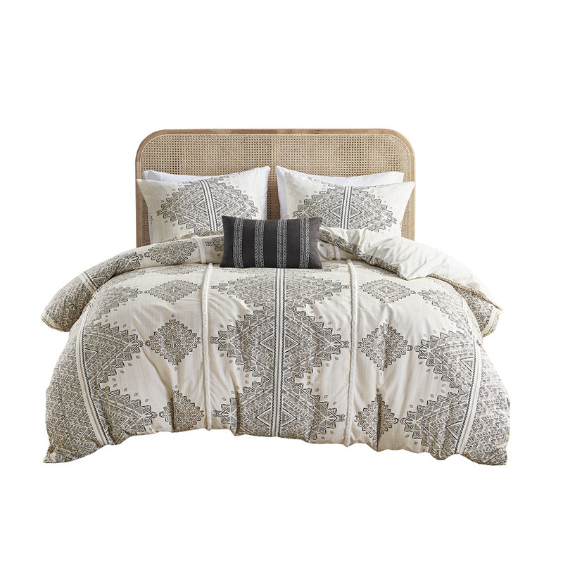 Ensemble de housse de couette en microfibre avec coussin décoratif 4 pièces Modern Modern