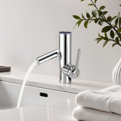 Single-Hole Single-Handle Bathroom Faucet With Drain Assembly