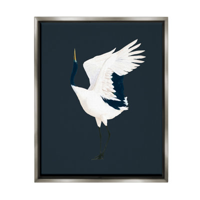 «Crane Bird Facing Left» par Grace Popp sur toile