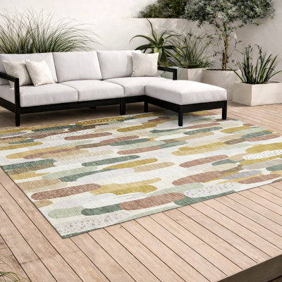 Tapis moderne Chantille ACN3111 lavable à la machine pour intérieur/extérieur