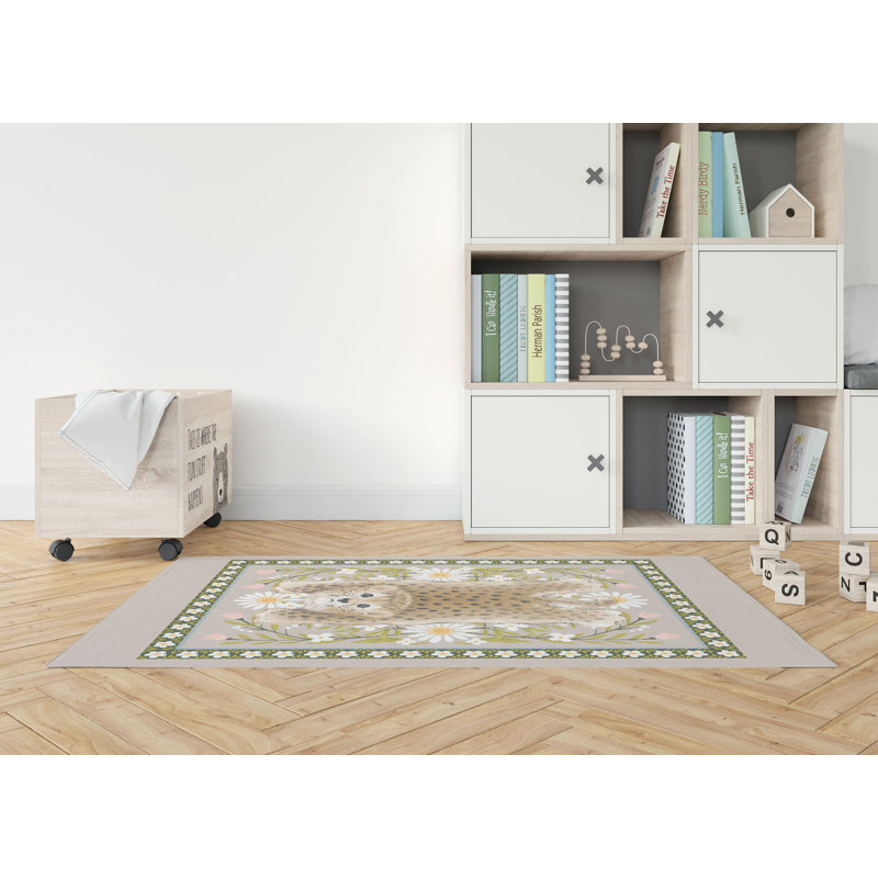 Tapis de jeu Lil Liling Leopard, Taupe, Rectangle 5 pi x 7 pi
