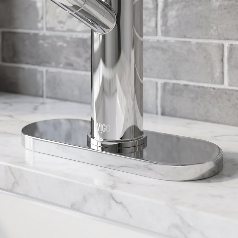 Plaque de fixation pour robinet de lavabo de salle de bain 5,5 po pour 1 ou 3 trous en chrome, Chrome