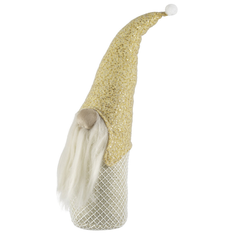 Plush Christmas Gnome With Sequins Tabletop Figure - 17.5"