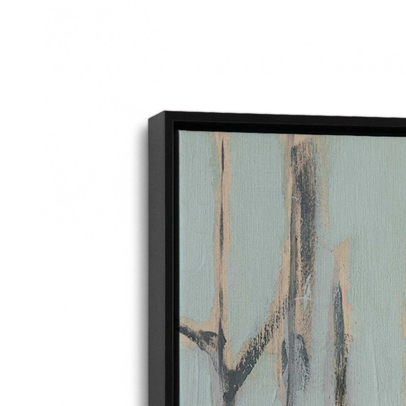 Gentle Light Between Trees Set of 2, Satin Black Floater Framed, 30" H x 42" W