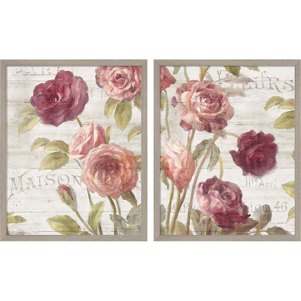 One Allium Way® French Roses II & III Framed On Paper 2 Pieces by ...