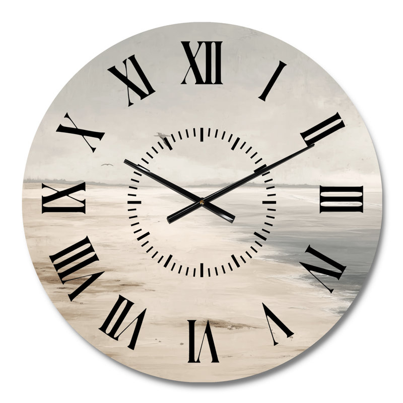Horloge murale en métal à motif marin, représentant un rivage océanique brun au Mexique, Médium