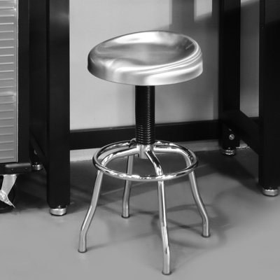 Adjustable Height Stainless Steel Swivel Stool