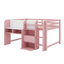 Lit mezzanine double avec bureau intégré, compartiments de rangement, tablettes ouvertes et tableau blanc Creative Idea-115197739
