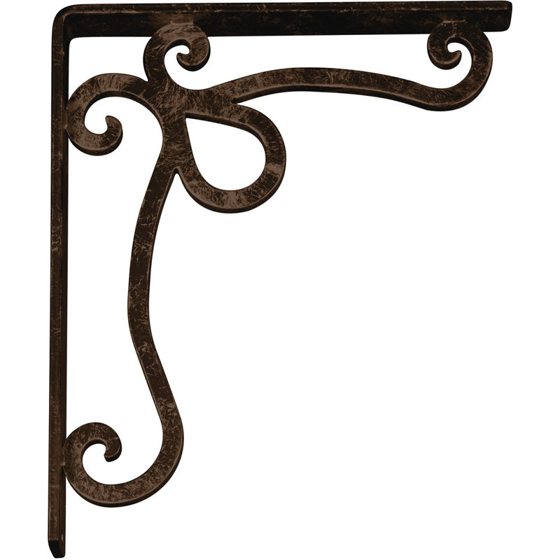 Support en fer forgé Orleans, Bronze vieilli, H 12 po x l 1,5 po x P 10 po