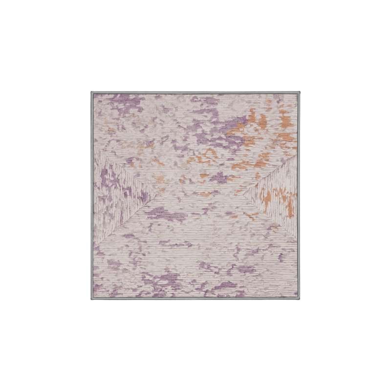 Tapis gris soyeux et moelleux, Carré 5 pi