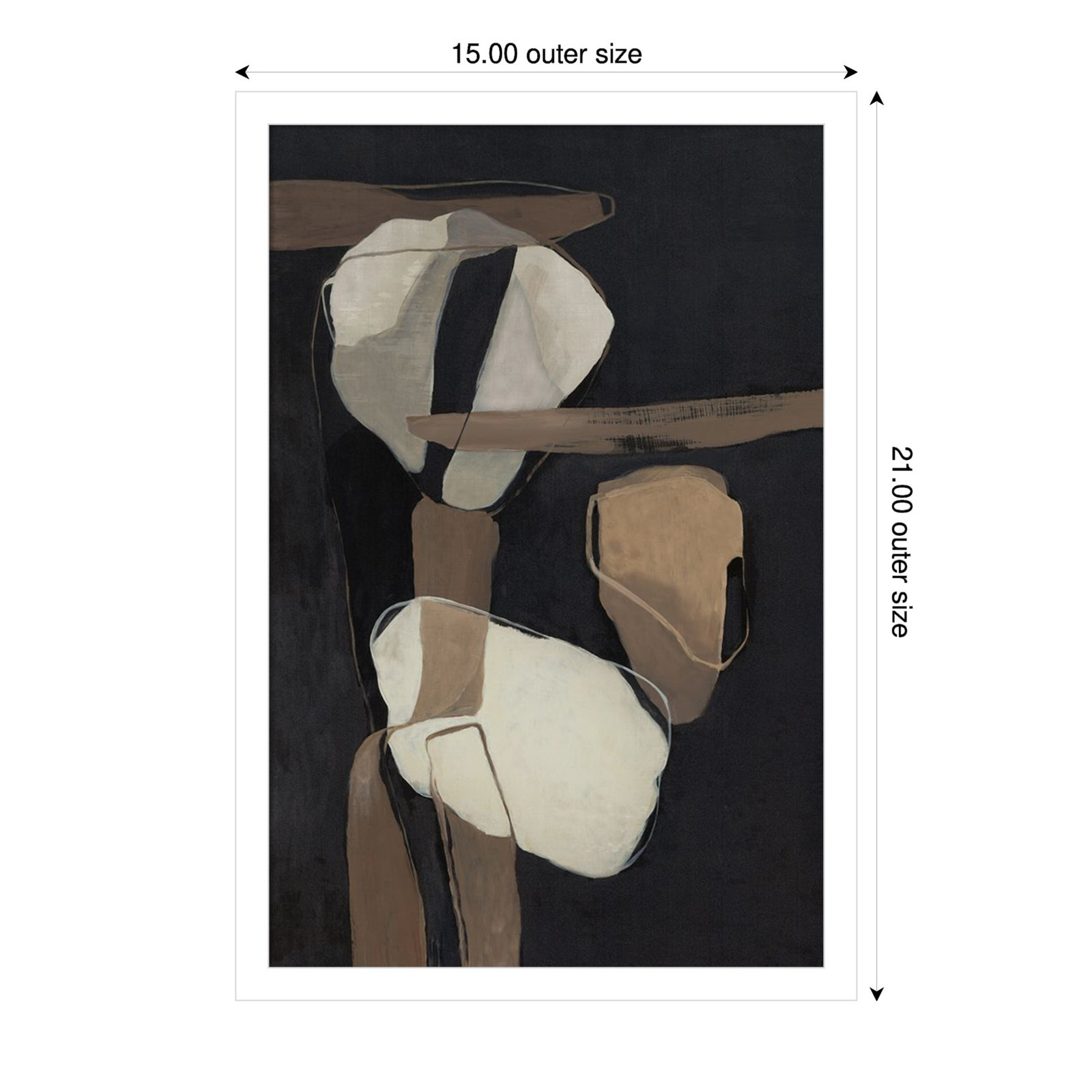 All Attached Print by Jacob q, White, 21" H x 15" W