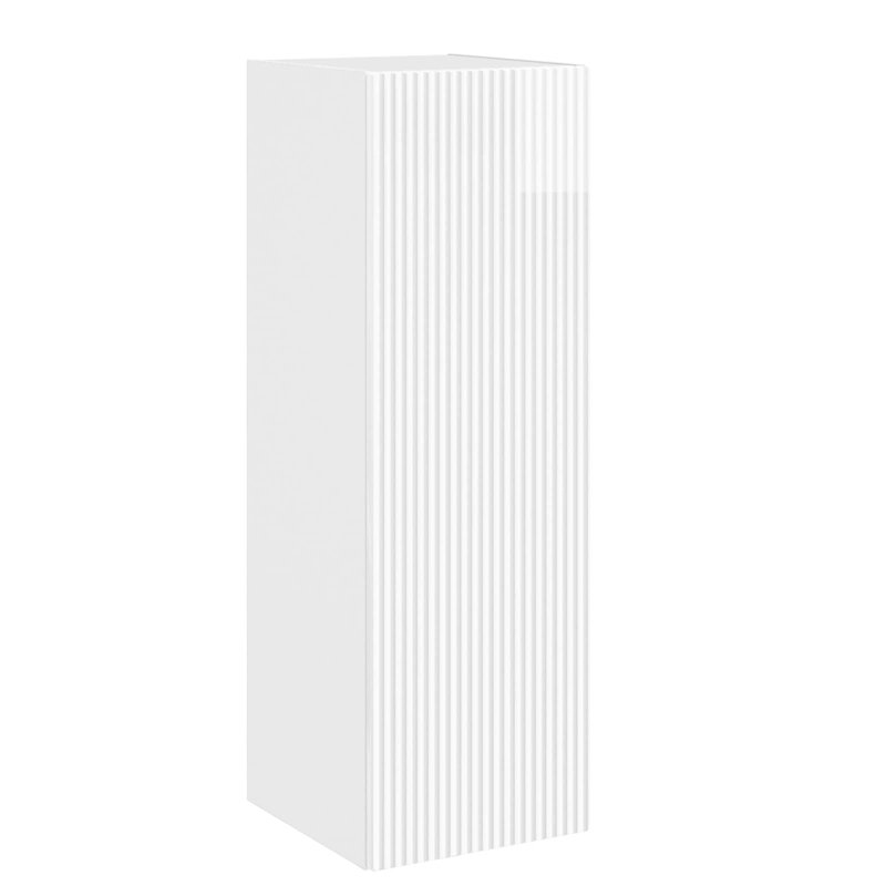 Engineered Wood Linen Cabinet, 60cm H x 33cm W x 34.5cm D, High Gloss White