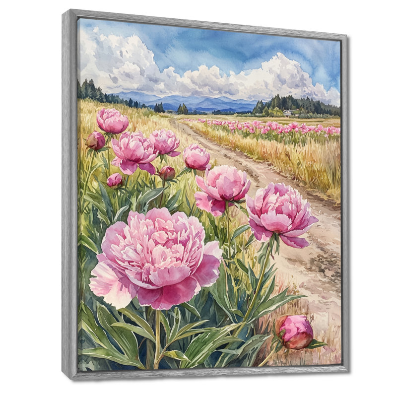 Bryner - impression sur toile florale, H 20 po x l 12 po, Impression encadrée flottante, Argent argent