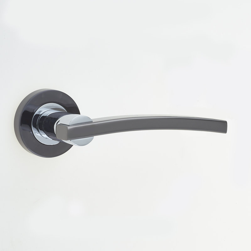 Modena Passage Door Handle, Polished Chrome/Brushed Nickel
