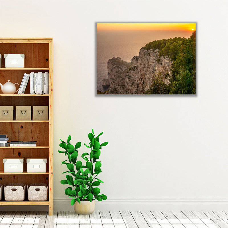 «Beautiful Sunset From Capri Island Italy», reproduction d'art sur toile, H 36 po x l 48 po