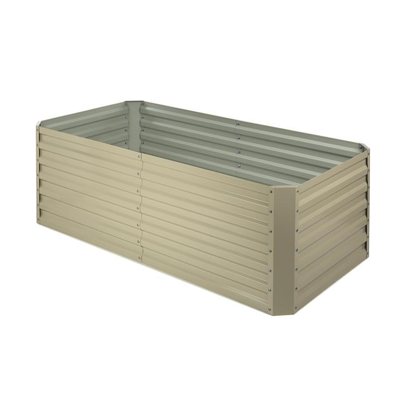 Metal Raised Garden Bed, Beige