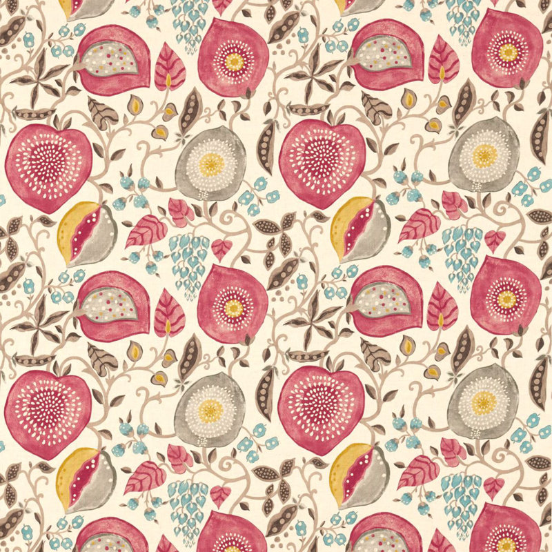 Peas & Pods Fabric, Cherry/Linen