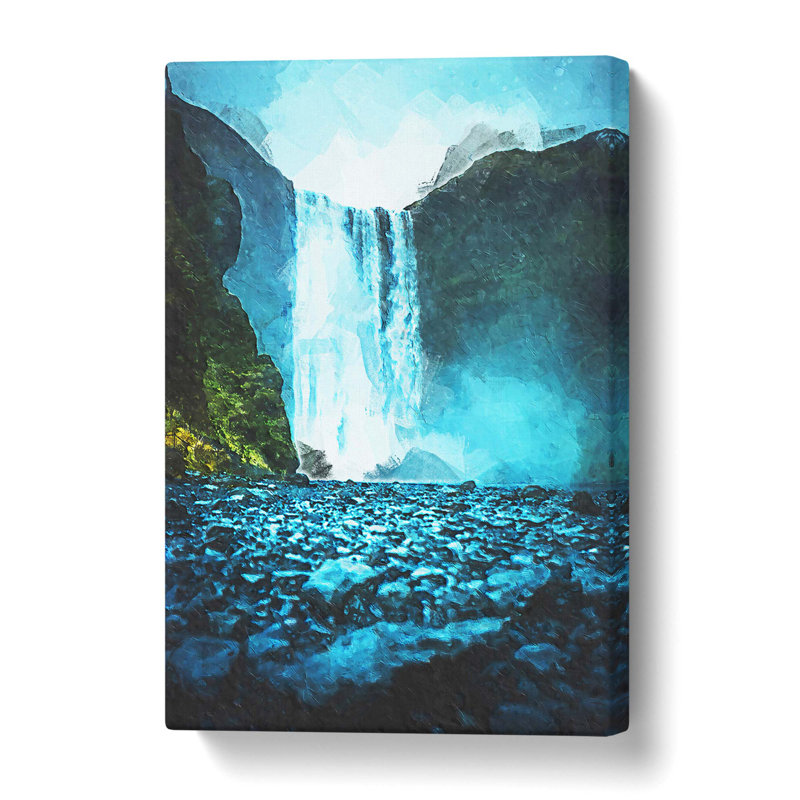 Waterfall Path in Iceland - Wrapped Canvas, 76 cm H x 50 cm W