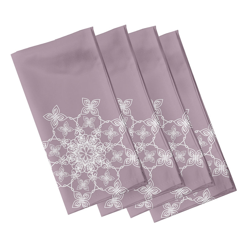 Polyester Geometric Square Napkin, Lavender