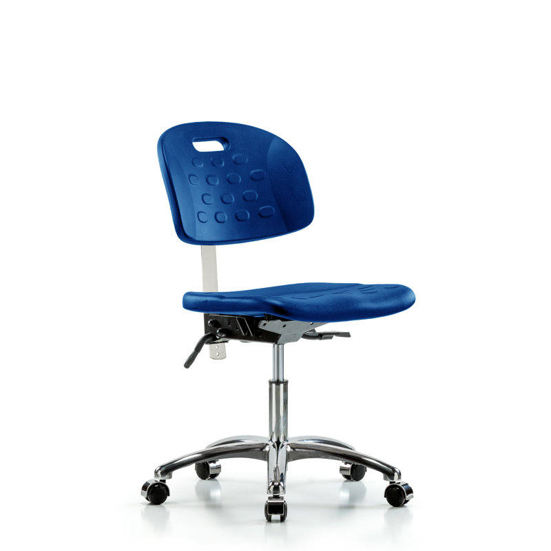 Chaise de salle blanche en polyuréthane Newport, Non, Bleu, Roulettes