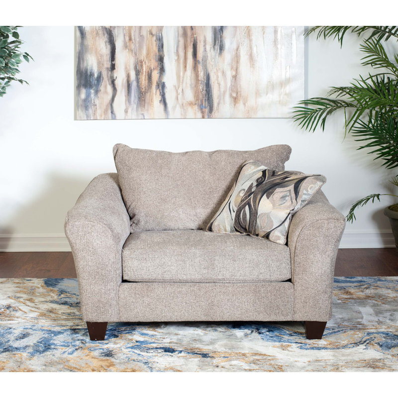 Chaise avec accoudoirs en tissu Camero, Gris