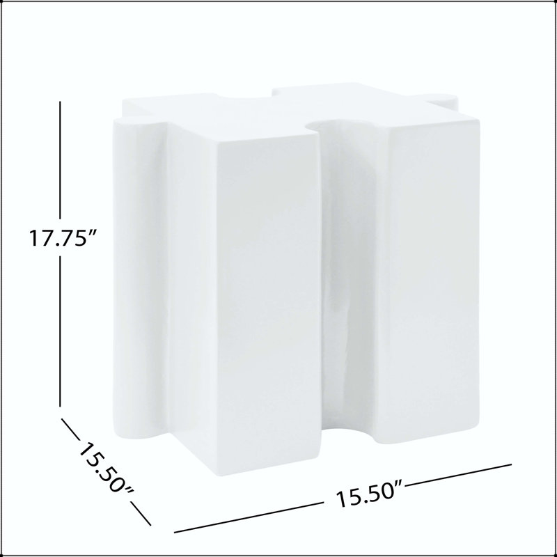 Table d'appoint cascade MGO, 17.75" H x 15.5" W x 15.5" D, White