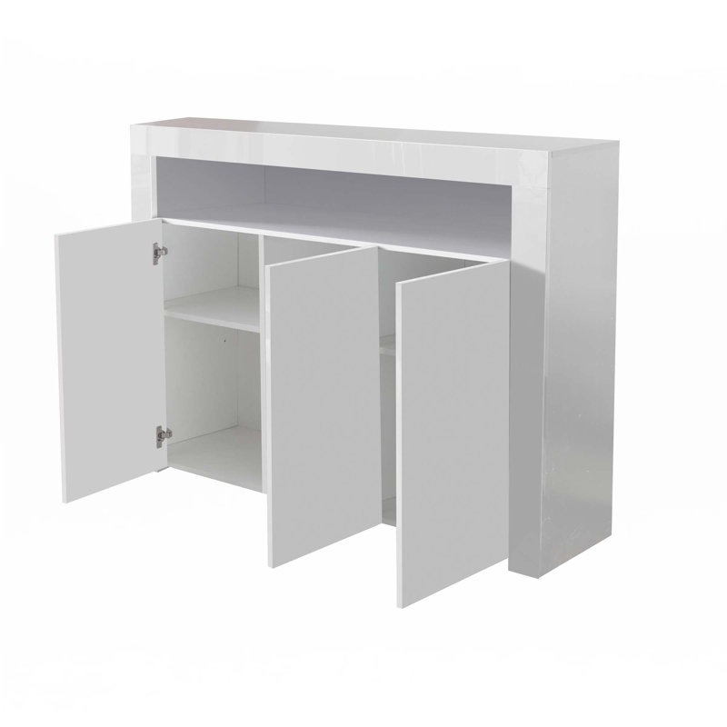 Sideboard Storage Cabinet High Gloss With LED Light