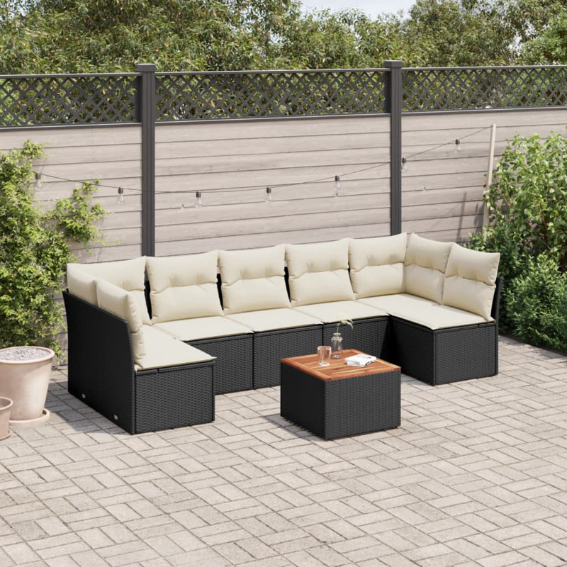 Vidaxl Garden Sofa Set Black