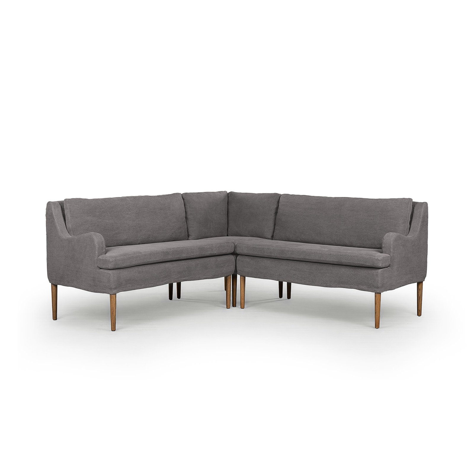 Aurelia Dining Banquette, Broadway Denim Linen, 34.5" H x 76" W x 76" D, Symmetrical