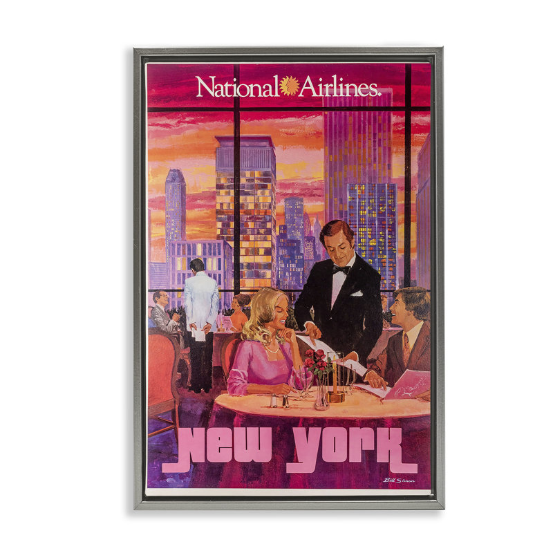 Cadre flottant pour salle à manger Vintage New York, design par Vintage Posters, H 31 po x l 21 po