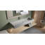 Lavabo de salle de bain mural en résine noir mat 47,2 po x 18,8 po Badeloft WT-06-XXL-MBLK-138403273