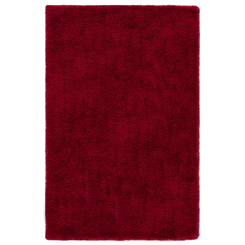 Tapis rouge touffeté à la main Shortt, Rectangle 5 pi x 8 pi